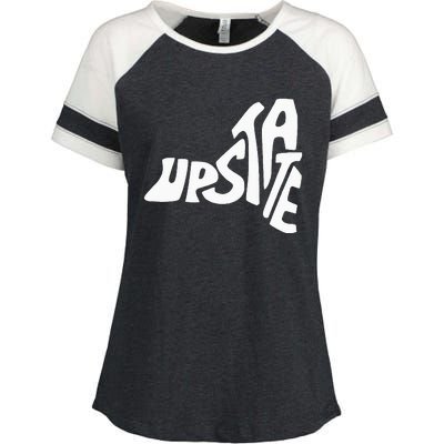 Upstate New York Ny State Shape Enza Ladies Jersey Colorblock Tee