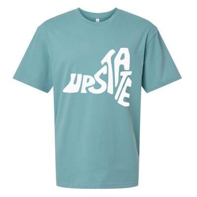 Upstate New York Ny State Shape Sueded Cloud Jersey T-Shirt