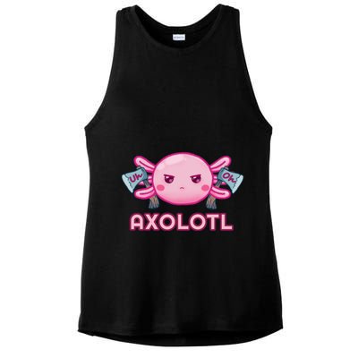 Uh Oh Axolotl Ladies PosiCharge Tri-Blend Wicking Tank