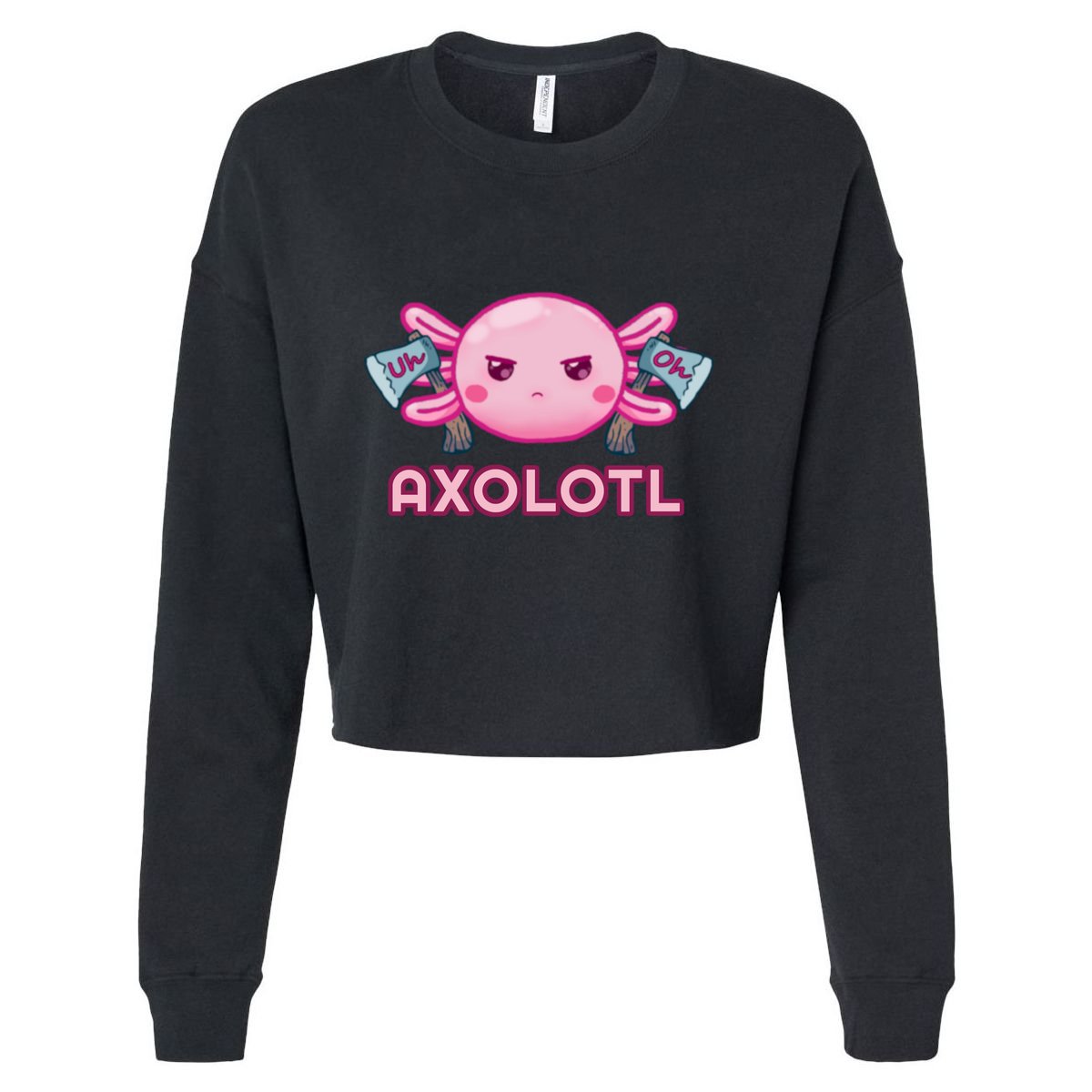 Uh Oh Axolotl Cropped Pullover Crew
