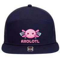 Uh Oh Axolotl 7 Panel Mesh Trucker Snapback Hat