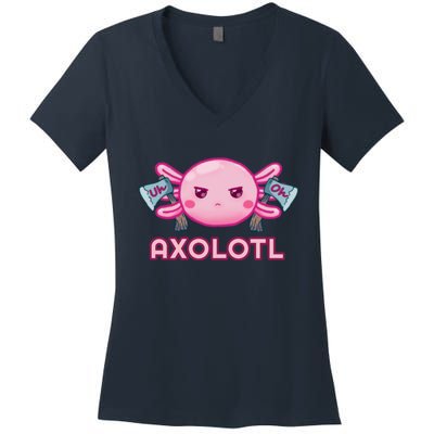 Uh Oh Axolotl Women's V-Neck T-Shirt