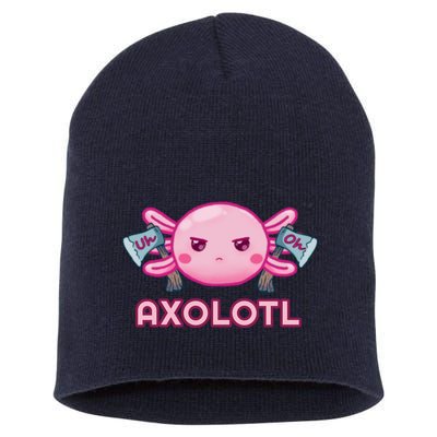 Uh Oh Axolotl Short Acrylic Beanie