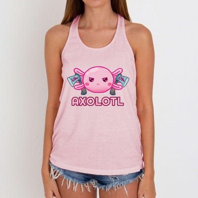 Uh Oh Axolotl Women's Knotted Racerback Tank