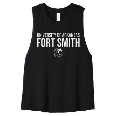 University Of Arkansas Fort Smith Lions Stacked Women's Racerback Cropped Tank