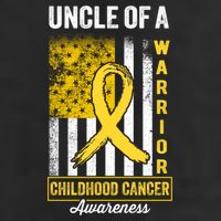 Uncle Of A Warrior Childhood Cancer Awareness Gold Us Flag Cool Gift Golf Towel