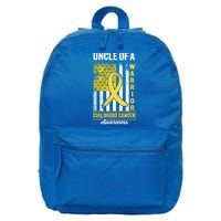 Uncle Of A Warrior Childhood Cancer Awareness Gold Us Flag Cool Gift 16 in Basic Backpack