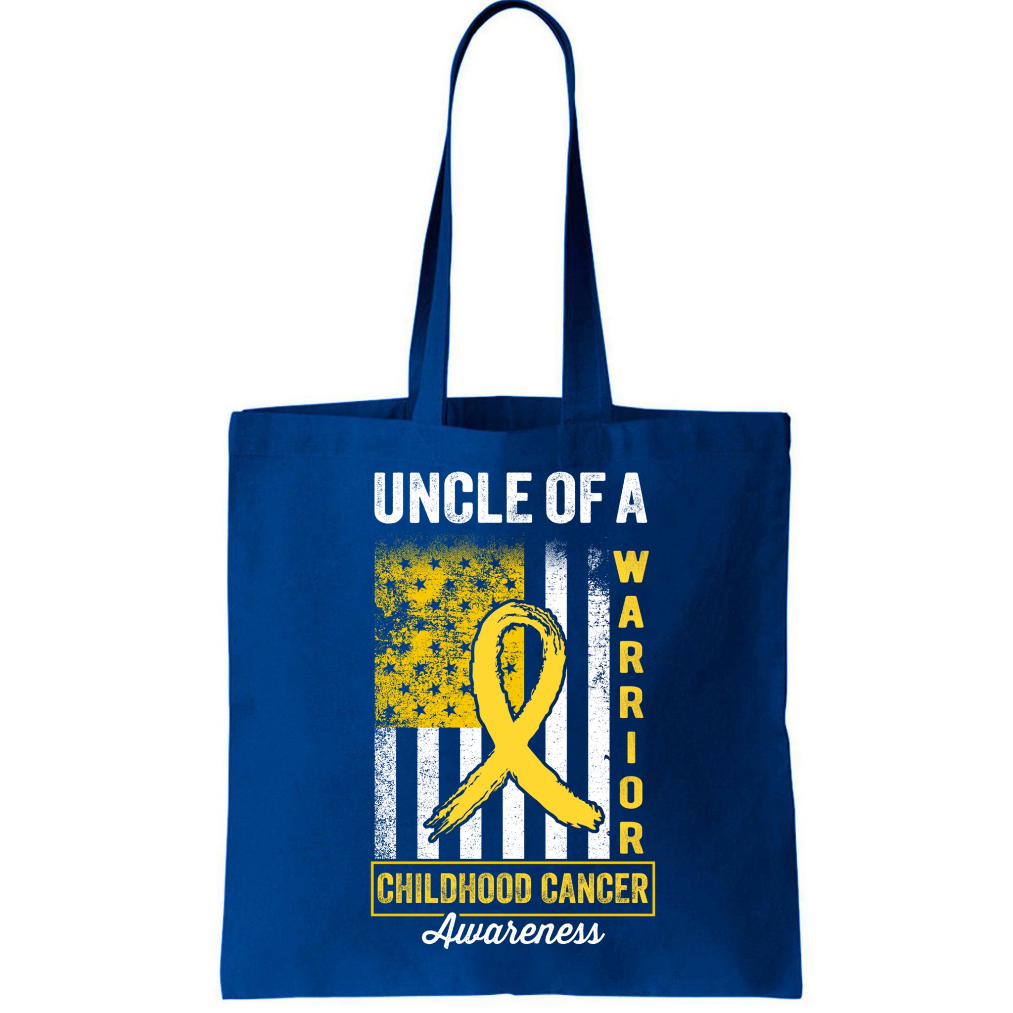 Uncle Of A Warrior Childhood Cancer Awareness Gold Us Flag Cool Gift Bag
