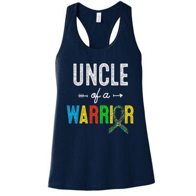 Uncle Of A Warrior Autism Awareness Support Women's Racerback Tank