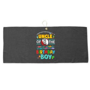 Uncle Of Big One 1st Birthday Matching Family Fishing Funny Gift Large Microfiber Waffle Golf Towel