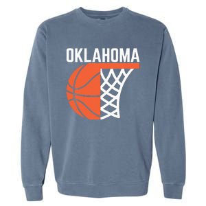 Usa Oklahoma Basketball State Net Graphic Sports Players Art Garment-Dyed Sweatshirt