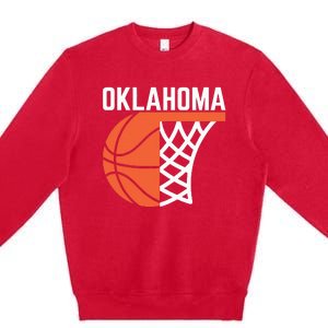 Usa Oklahoma Basketball State Net Graphic Sports Players Art Premium Crewneck Sweatshirt