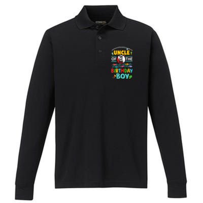 Uncle Of Big One 1st Birthday Matching Family Fishing Cute Gift Performance Long Sleeve Polo