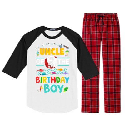 Uncle Of Big One 1st Birthday Matching Family Fishing Cute Gift Raglan Sleeve Pajama Set