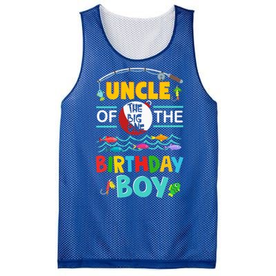 Uncle Of Big One 1st Birthday Matching Family Fishing Cute Gift Mesh Reversible Basketball Jersey Tank