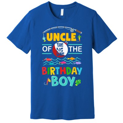 Uncle Of Big One 1st Birthday Matching Family Fishing Cute Gift Premium T-Shirt