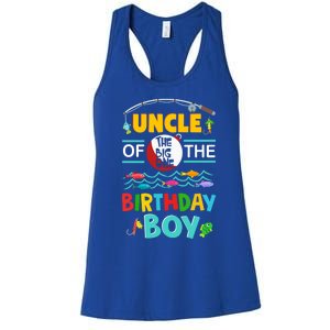 Uncle Of Big One 1st Birthday Matching Family Fishing Cute Gift Women's Racerback Tank