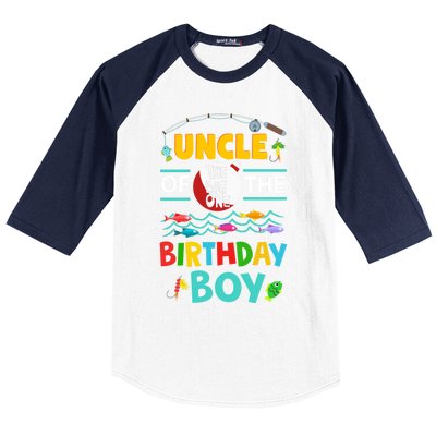 Uncle Of Big One 1st Birthday Matching Family Fishing Cute Gift Baseball Sleeve Shirt