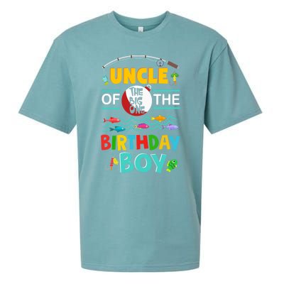 Uncle Of Big One 1st Birthday Matching Family Fishing Cute Gift Sueded Cloud Jersey T-Shirt