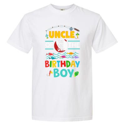 Uncle Of Big One 1st Birthday Matching Family Fishing Cute Gift Garment-Dyed Heavyweight T-Shirt