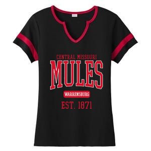 University Of Central Missouri UCM Mules Est Date Ladies Halftime Notch Neck Tee