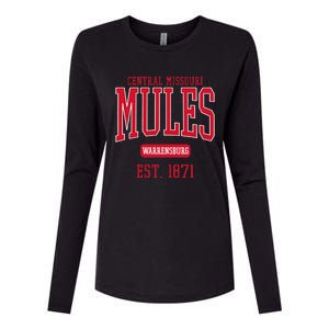 University Of Central Missouri UCM Mules Est Date Womens Cotton Relaxed Long Sleeve T-Shirt