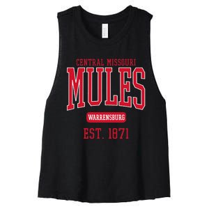 University Of Central Missouri UCM Mules Est Date Women's Racerback Cropped Tank