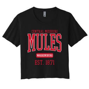 University Of Central Missouri UCM Mules Est Date Women's Crop Top Tee