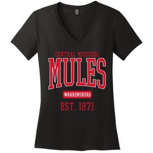 University Of Central Missouri UCM Mules Est Date Women's V-Neck T-Shirt