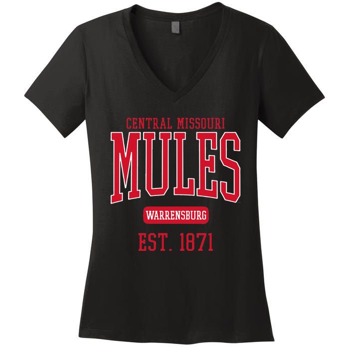 University Of Central Missouri UCM Mules Est Date Women's V-Neck T-Shirt