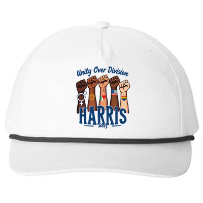 Unity Over Division Harris Walz Support Diversity Snapback Five-Panel Rope Hat