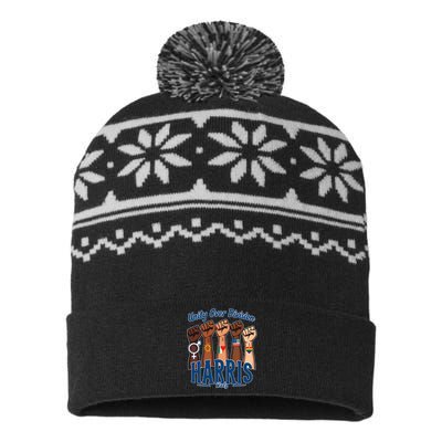 Unity Over Division Harris Walz Support Diversity USA-Made Snowflake Beanie