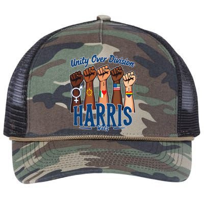 Unity Over Division Harris Walz Support Diversity Retro Rope Trucker Hat Cap