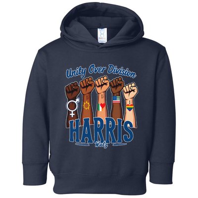 Unity Over Division Harris Walz Support Diversity Toddler Hoodie