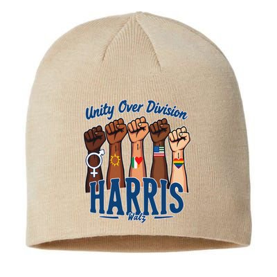 Unity Over Division Harris Walz Support Diversity Sustainable Beanie