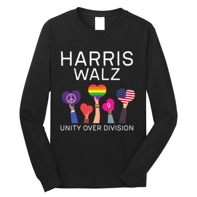 Unity Over Division Harris Walz For President 2024 Long Sleeve Shirt