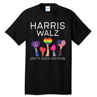 Unity Over Division Harris Walz For President 2024 Tall T-Shirt