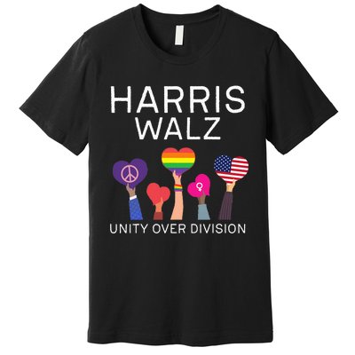 Unity Over Division Harris Walz For President 2024 Premium T-Shirt