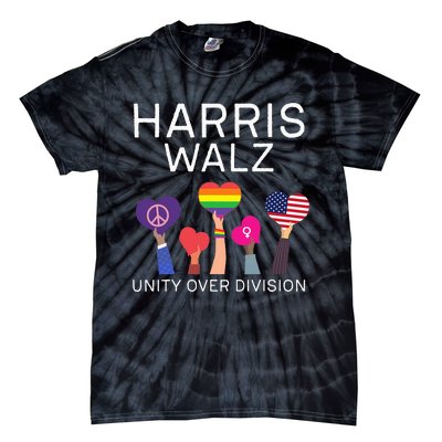 Unity Over Division Harris Walz For President 2024 Tie-Dye T-Shirt