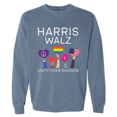 Unity Over Division Harris Walz For President 2024 Garment-Dyed Sweatshirt