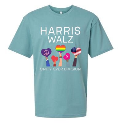 Unity Over Division Harris Walz For President 2024 Sueded Cloud Jersey T-Shirt