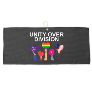 Unity Over Division Harris Walz For President 2024 Large Microfiber Waffle Golf Towel