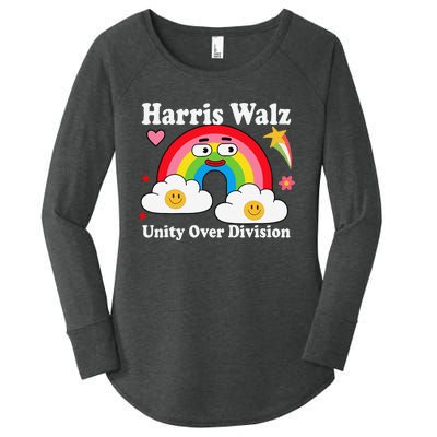 Unity Over Division Harris Walz 2024 Women's Perfect Tri Tunic Long Sleeve Shirt