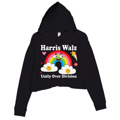 Unity Over Division Harris Walz 2024 Crop Fleece Hoodie