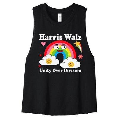 Unity Over Division Harris Walz 2024 Women's Racerback Cropped Tank