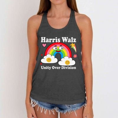 Unity Over Division Harris Walz 2024 Women's Knotted Racerback Tank