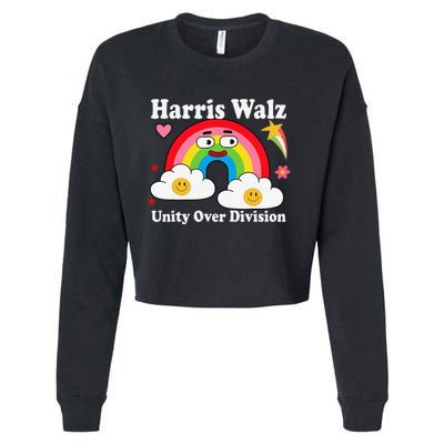 Unity Over Division Harris Walz 2024 Cropped Pullover Crew