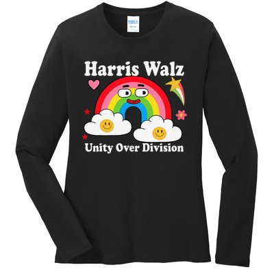 Unity Over Division Harris Walz 2024 Ladies Long Sleeve Shirt