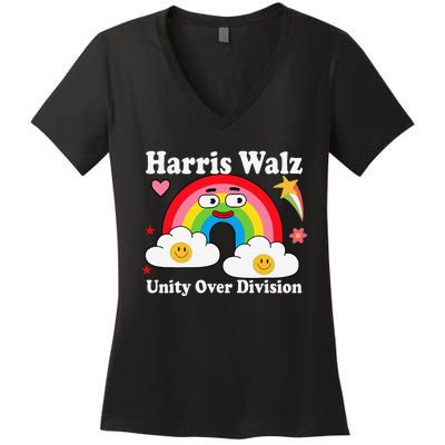 Unity Over Division Harris Walz 2024 Women's V-Neck T-Shirt