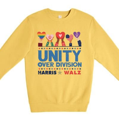 Unity Over Division Harris Walz 2024 Premium Crewneck Sweatshirt